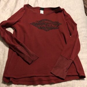 Harley-Davidson Burgundy Long Sleeve Top